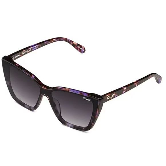 QUAY Confidential Sunglasses Purple Tortoise Frame Grey Gradient Lens NWT - Picture 3 of 7